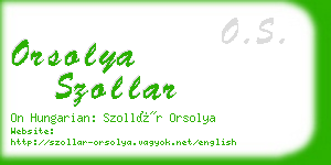 orsolya szollar business card